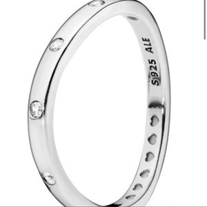 Minimalist Curved Pandora Droplets Ring